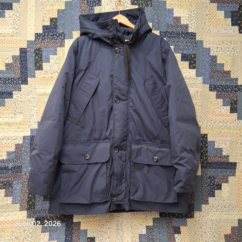 Vtg Eddie Bauer Superior Polar Parka Jacket Navy Blue Heavy Goose Down‎ Mens XL